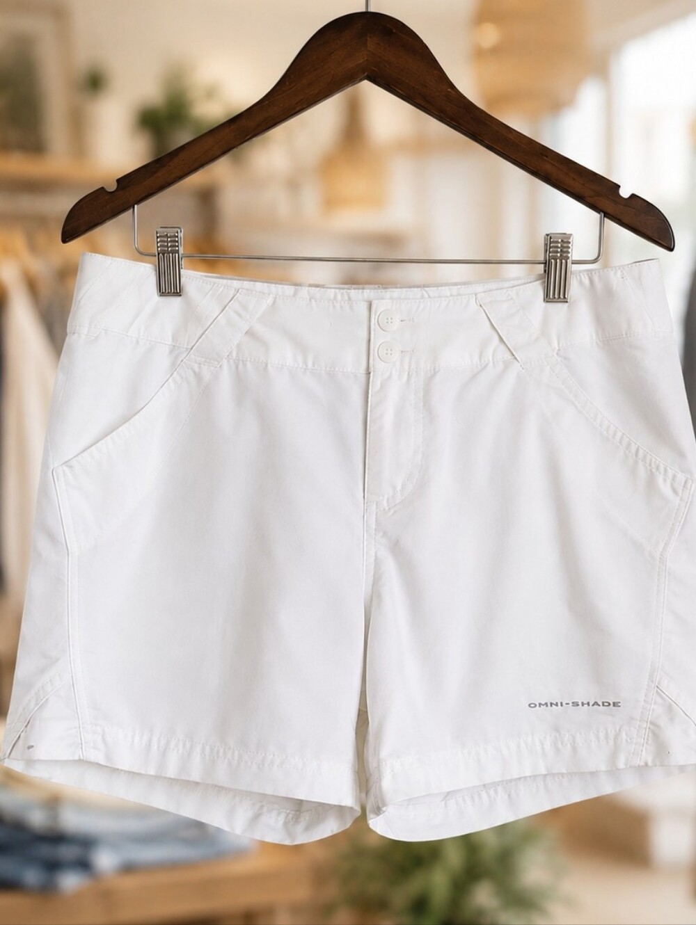 Columbia PFG Omni-Shade White Fishing Shorts Women’s M Coastal Utility Athletic